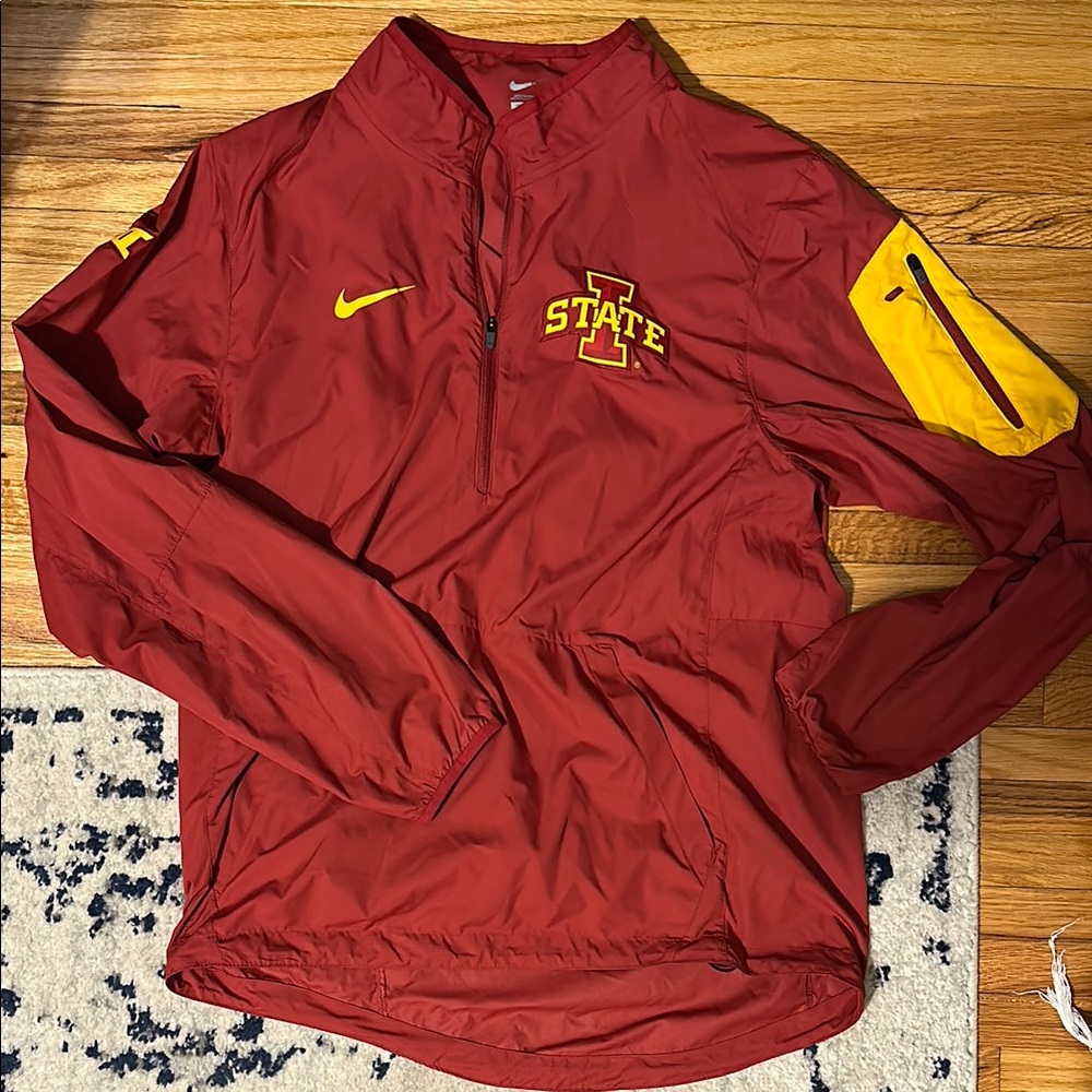 Nike Red and Yellow Quarter-Zip Jacket